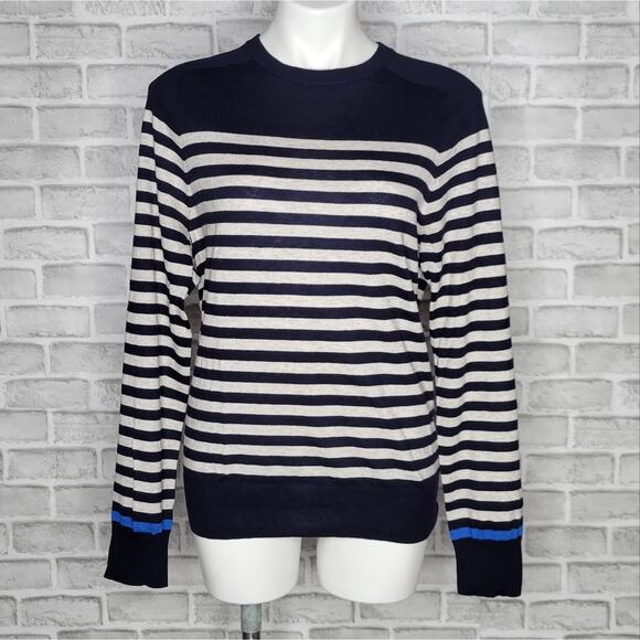 Club Monaco Blue and White Nautical Vibes Striped Sweater, size XS - Picture 1 of 4